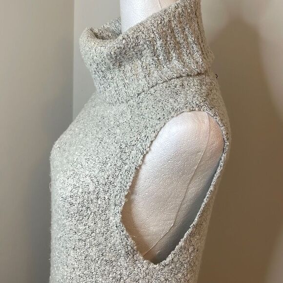 Alya Women's Tunic Sweater Sleeveless Turtleneck High Low Knitted Gray‎ Medium - Picture 3 of 9